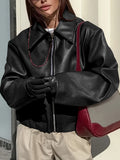 Retro Biker's Style Wine Red European And American Handsome Matte Leather Jacket Coat