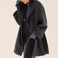 Women’s Loose Knit Sweater Coat – Round Neck Casual Winter Jacket