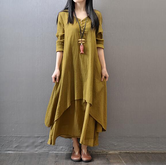 Trending two fake flax dresses