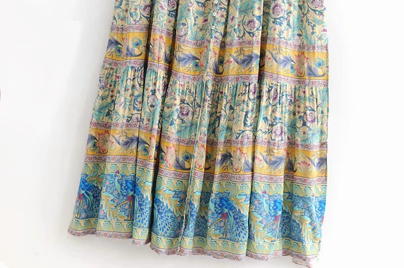 New Bohemian Printed Dresses European and American Women's Holiday Wind Beach Dresses