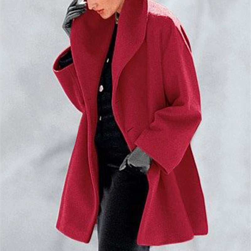 Women’s Loose Knit Sweater Coat – Round Neck Casual Winter Jacket