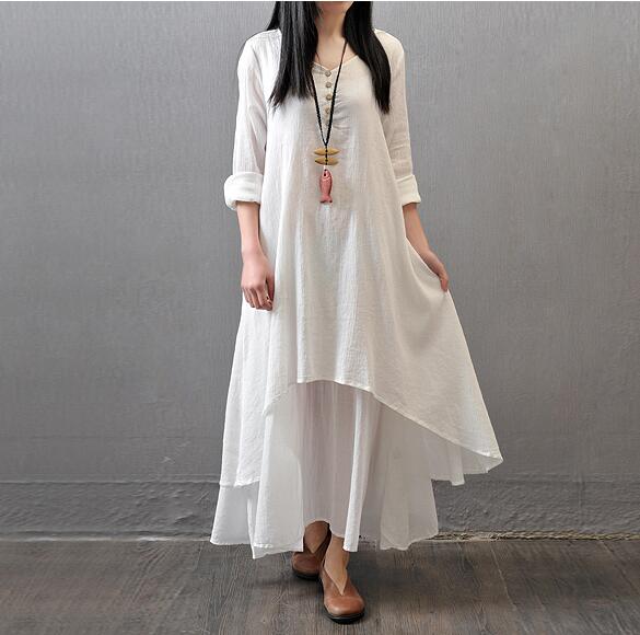 Trending two fake flax dresses