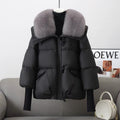 Women’s Down Cotton Padded Jacket – Short Fur Collar Winter Coat