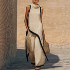 Irregular-cut Hooded Sleeveless Set