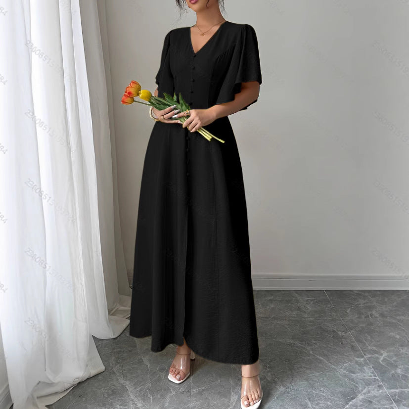 Elegant And Sophisticated V-neck Long Evening Gown