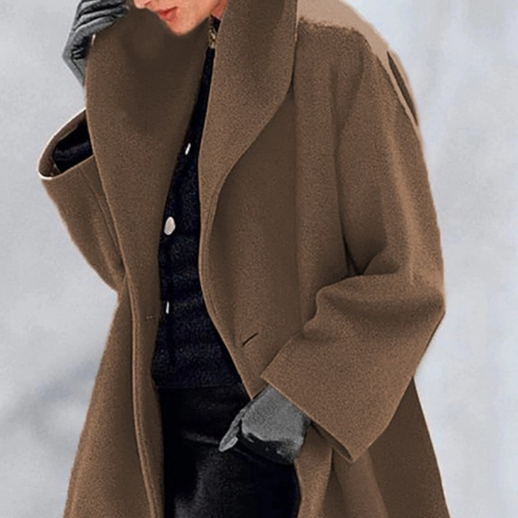 Women’s Loose Knit Sweater Coat – Round Neck Casual Winter Jacket